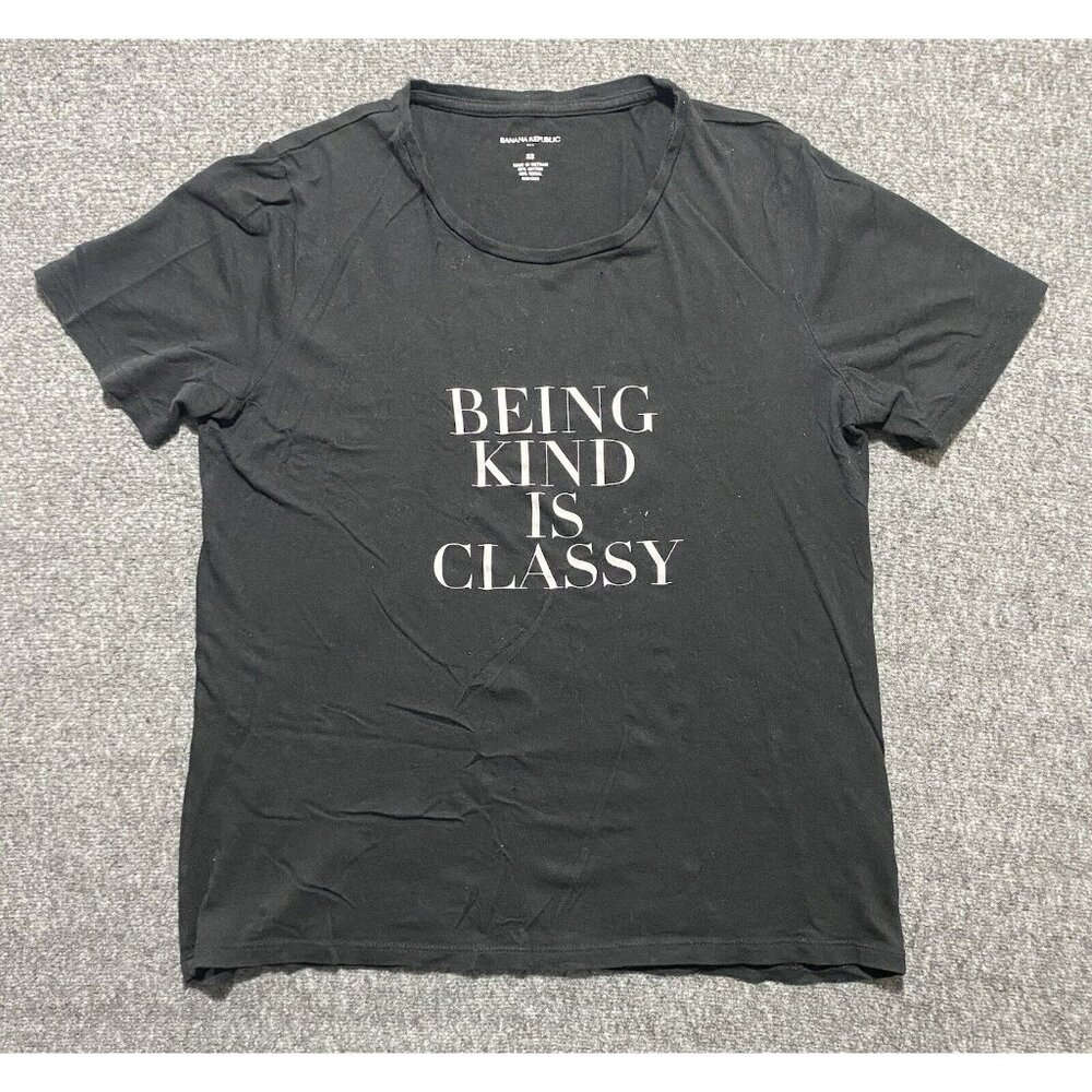 Banana Republic Black Rolled Sleeve T Shirt Adult Size XS